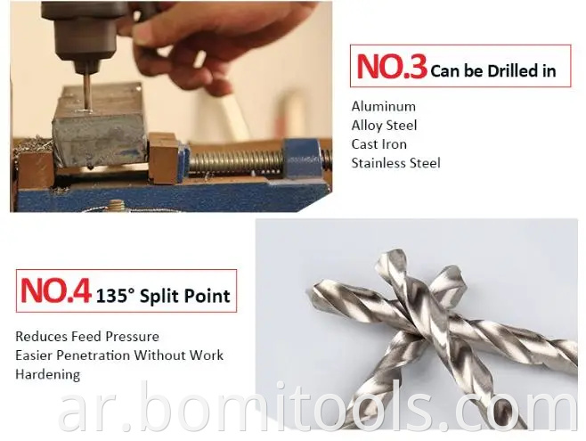 التخليص HSS Drill Bits مصنع أداة مخصصة DIN338 للمعادن مستقيم عرقوب مثقاب بت